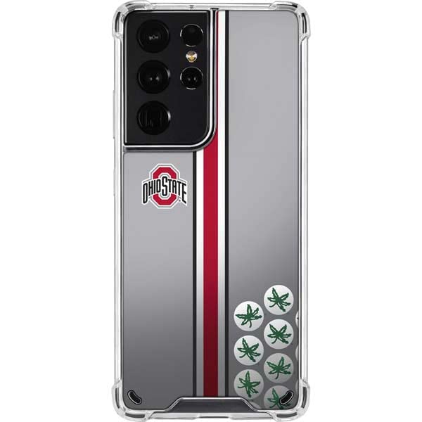 Skinit Clear Phone Case Compatible with Galaxy S21 Ultra 5G - Officially Licensed Ohio State University Buckeyes Design
