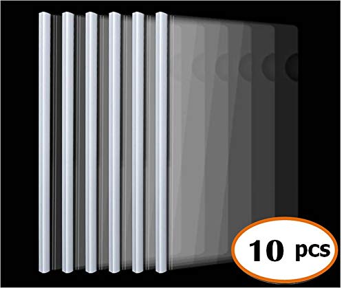 Plastic File Folder with Sliding Bar(10mm) Report Covers, 40 Sheet Capacity, Transparent Resume