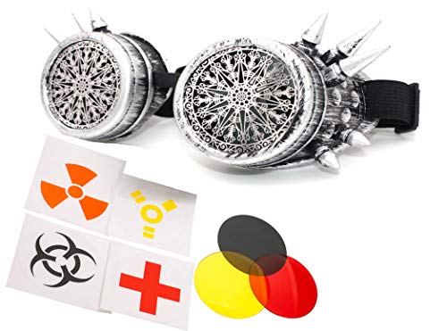 4sold Unisex Round Rave Cosplay Steampunk Goggles UV400 Premium Quality Cyber Glasses Victorian Punk Style Welding Cosplay in a Gothic Style Goth Rustic Rivet Vintage Led (Grey Studs 3) steampunk buy now online 4sold Unisex Round Rave Cosplay Steampunk Goggles UV400 Premium Quality Cyber Glasses Victorian Punk Style Welding Cosplay in a Gothic Style Goth Rustic Rivet Vintage Led (Grey Studs 3) steampunk buy now online