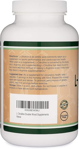 Image of L Citrulline Capsules - 99% Tested Purity - 1,200mg Per Serving (Nitric Oxide Booster) for Muscle Recovery and Muscle Pump, 210 Count by Double Wood