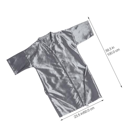 Salon Barber Capes para Clientes, 2 piezas, Bata Gris Plata con cierres a presión, Delantales transpirables para corte y tinte de cabello en salones profesionales miniatura 2