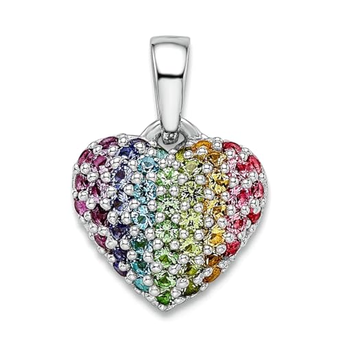 Collier cœur arc-en-ciel en argent pour illuminer vos tenues quotidiennes