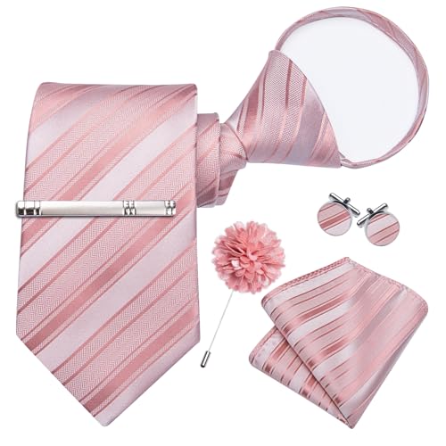 Image of DiBanGu Silk Zipper Ties for Men, Formal Pre-tied Necktie | Adjustable Tie,6PCS,Various Design Styles,Jacquard Woven,Skin-friendly,Practical Gift,Great for Wedding Party,Business Formal