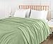 Utopia Bedding Sage Green 100% Cotton Blanket [Twin Size - 90x72 Inch] 350GSM Lightweight, Soft and Breathable Thermal Blanket for All Seasons