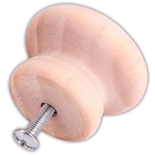 Image of 40mm Pine Wooden Cupboard Cabinet Door Knobs - Pack Of 10