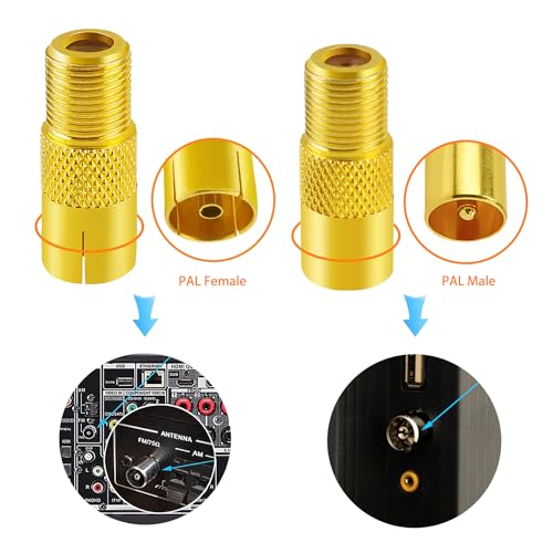 10 PCS F Female Plug to RF Male & Female Coaxial Aerial Adapter, KUOQIY TV 9.5 5 Male & 5 Female to F-Type Female Converter - Image 3