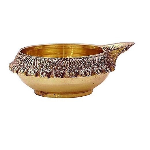 PARIJAT HANDICRAFT Indian Brass Oil Lamp