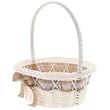 panier osier anse ronde Ornement de fête de mariage : caractérisé par une couleur classique et un design en dentelle, il peut sûrement attirer plus d'attention et un meilleur effet décoratif, panier de fleurs élégant de mariage