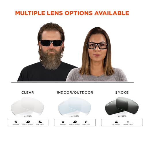 414U6Ivf 4L. SL500  - Ergodyne Skullerz Odin Anti-Fog Safety Glasses - Black Frame, Clear Lens