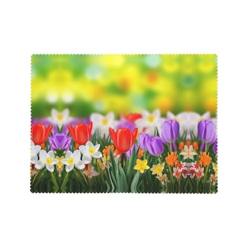 Nappe anti tache rectangulaire imprimé fleurs pour décoration table - 8