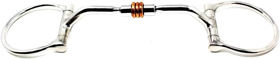 CHALLENGER Horse Stainless Steel Mouth D-Ring Comfort Snaffle Bit Copper Rollers 35310v