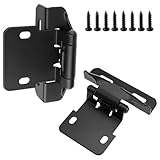 SDTC Tech Bisagras de puerta de armario superpuestas, color negro mate