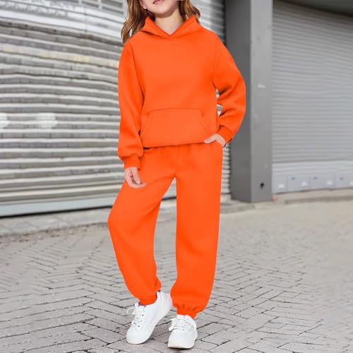 Girls Boys 2 Piece Tracksuit Fleece Sweatsuits Sets Hooded Sweatshirt and Jogger Sweatpants Clothing Sets Kid Fall Athleisure2