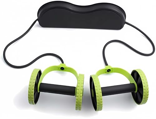 EUROXANTY-Rodillo Ejercicio Rueda Rally Dispositivo Multifuncional Abdominal Muscular Doble Rueda Dispositivo Abdominal Rally Cuerda de Rally de la Rueda Abdominal Fitness Rally Cuerda - imagen 3