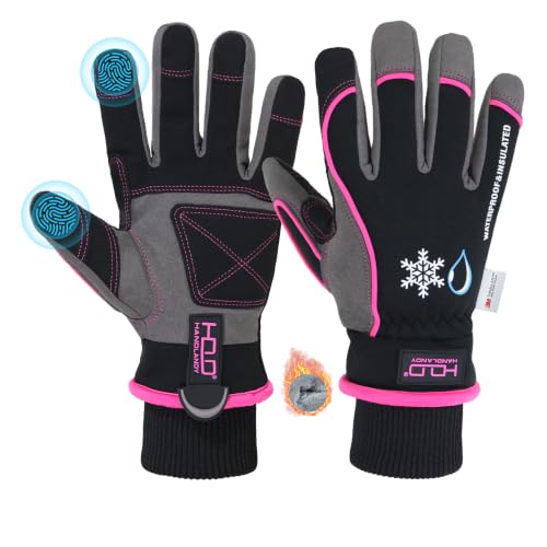 Image of HANDLANDY Winter Work Gloves, 3M Thinsulate Waterproof Insulated Gloves, Warm Ski Glove for Shoveling Snow Outdoor, Gifts for Women