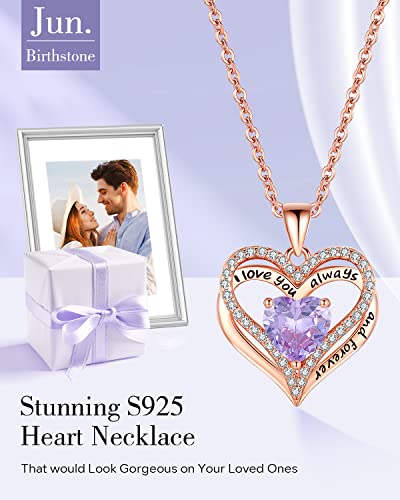 S925 Sterling Silver Necklace for Women, Wife Jewelry Rose Gold, Mom Birthday Valentines Mothers Day Gifts, Girlfriend Necklaces, Daughter Heart Jewel, Anniversary for Her - Image 4