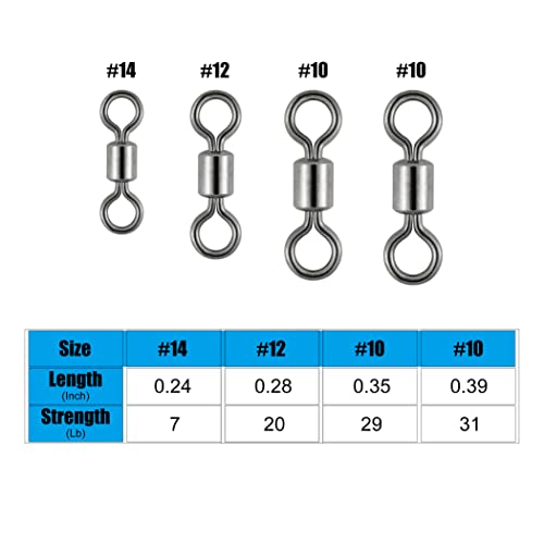 Image of Dr.Fish 50 Pack Fishing Micro Swivels Fly Fishing Swivels Rolling Barrel Swivels High Strength Solid Rings Hook line Connector Black Nickel Swivels Fishing Tackles 7mm