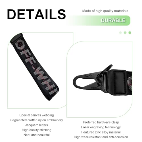 Image of DXNQ Car Keychain, Fabric Keychain Wrist Lanyard, Key Ring for Cars Keys Wallets Jeans Decoration, Car Accessories (Black)