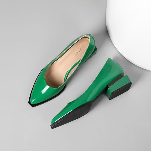 Image of LingxiaUne Dress Shoes for Women, Comfortable Dressy Flats, Womens Chunky Heel Pumps with Arch Support and Pointed Toe