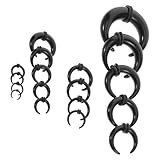SOIMISS 18 piezas Kit Acrílico para Estirar Tabique Nasal Anillos Herradura y Tapers Forma C Variados Ligeros y Portátiles para Perforaciones de Nariz Oreja y Cartílago