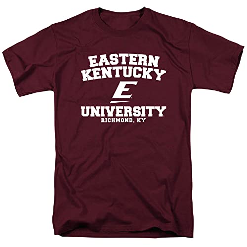 Eastern Kentucky University Official Circle Logo Short Sleeve, Maroon, L