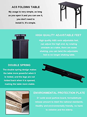 Dlandhome 31.5 Inches Small Computer Desk For Home Office Folding Table Writing Table For Small Spaces Study Table Laptop Desk No Assembly Required Teak And Black Dnd-Ac5Bb-8040 #TOP4