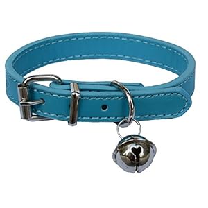 Colliers en cuir pour chats, chiots chiens, réglable 20,3 – 26,7 cm