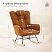 GarveeHome Rocking Chair Nursery Teddy, Upholstered Baby Fluffy Glider Rocker for Adults Small Spaces Indoor, Nursing Chairs for Living Room, Bedroom, Classroom