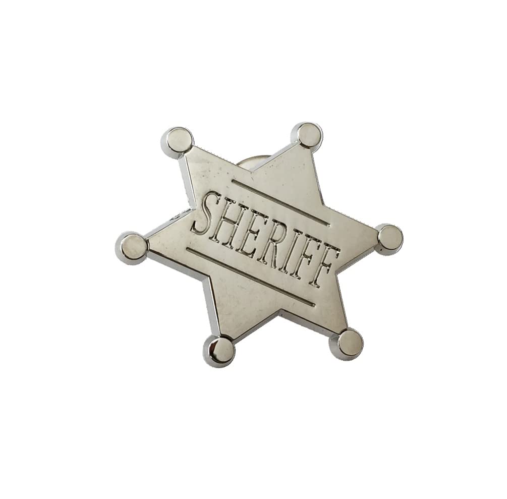 KnF Supplies® Wild West Silver Sheriff Metal Enamel Pin Badge Brooch Sheriff Badge