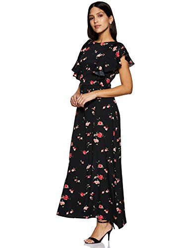 Image of Rare London Women's Polyester A-Line Maxi Casual Dress