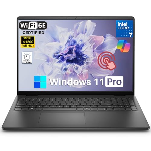 Image of Dell 16 Touchscreen Laptop 2025, Intel Processor (Core 7 150U), 16 GB DDR5, 1 TB SSD, 16 Inch FHD IPS Display, Wi-Fi 6, BT 5.2, Backlit KB, for Business & Student
