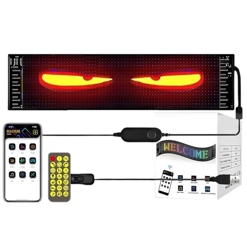 AMFUN Devil Eyes Light For Cars Led Augen für Lkw LED Augen für Auto Anzeige Programmierbar LED mit APP-Steuerung und Fernbedienung für Text Auto LKW Graffiti Smart App