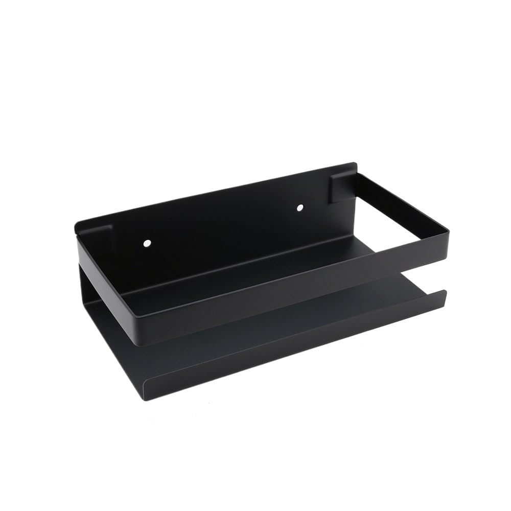 YUANCHUTOP 20-50cm Bathroom Shelves Stainless Steel Wall Shelf Mounted Shower Storage Rack Kitchen Accessory Hardware(20cm Black)