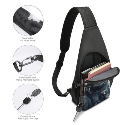 Astronaut Cat Mochila cruzada ligera para senderismo miniatura 4