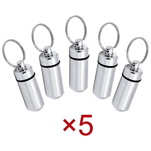 Grenhaven Mini-pillendoos, pillendoos, pillenbox, cash stash, zwart, zilver, rood, goud, blauw, sleutelhanger… - Image 3