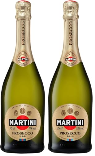 MARTINI Prosecco Spumante, Vino italiano Secco e Ricco, 11,5% ABV, 75cl / 750ml (Confezione da 2)