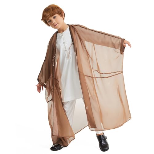 Thobe boutonnée à capuche enfants pour prier confortablement - 4