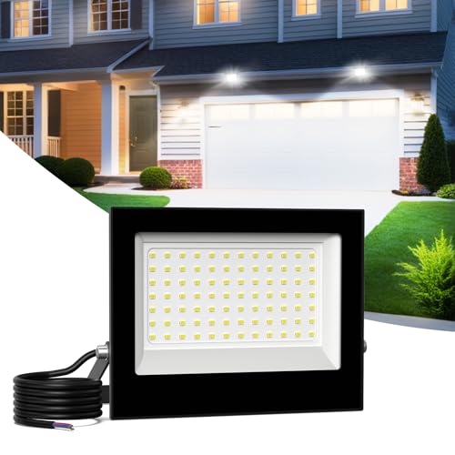 Probapro 100W LED Floodlight Outdoor - 10000LM Super Bright Security Light with 180 Adjustable Bracket & IP66 Waterproof Rating | Durable Outdoor Lighting for Gardens Garages Yards