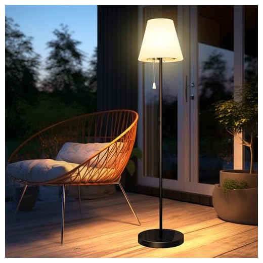 Bawoo Solar Stehlampe Outdoor mit Lichtsensor, IP65 Wasserdicht, USB Aufladbar, Helligkeit Dimmbar Warmweiß und RGB, Kabellose Stehlampe Außen für Terrassen, Garten usw.