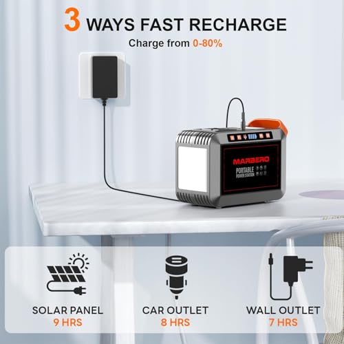 MARBERO 148Wh Solar Generator with Solar Panel Included Portable Power Station 200W with Foldable Solar Panel 40W Set for Camping Outdoor Hiking Fishing Emergency - Image 5