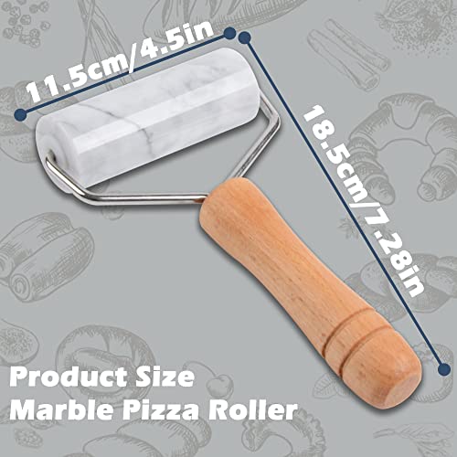 Tianman Small Marble Rolling Pin Pizza Roller, Marble Dough Roller Non-Stick T-Type, For Cake Baking Tortilla Fudge Pizza Cookies And Other Kitchen Baking Cooking (White). #TOP1