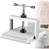 ◉ Matière durable: Cette machine de presse en papier de presse manuelle commerciale est en acier épaissie, avec un aspect classique gris argenté, la vis principale, la poignée et les tiges de guidage des deux côtés sont tous en acier inoxydable, ce qui améliore la planéité et ne se déformera pas pour une utilisation à long terme.