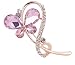 Produktbild BIGBOBA Elegante Schmetterlings-Brosche mit Strasssteinen für Hochzeit, Brautschmuck, Schal, Schal, Clip, Dekoration für Geburtstag, Festival, Geschenk, 3 x 5 cm