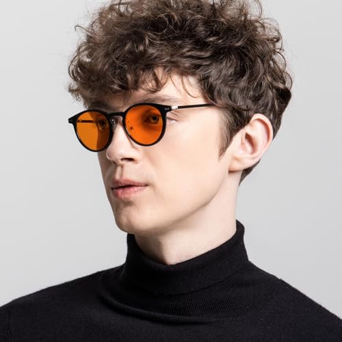 Image of ANYLUV Blue Light Glasses Men, Stylish Square Carbon Fiber Eyewear, Anti Eyestrain, Lightweight Mens Computer Gaming Glasses