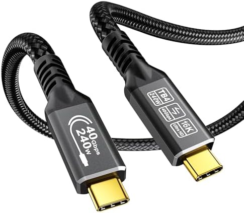 CAKOBLE 16K usb c kabel 1m-thunderbolt 4 kabel 40Gbps Schnelltransfer, 16K/8K/4K HDR, USB C datenkabel Kabel 240W,für iPhone 16 S25,MacBook,Monitor, display,eGPU, SSD, Docking,VR,-