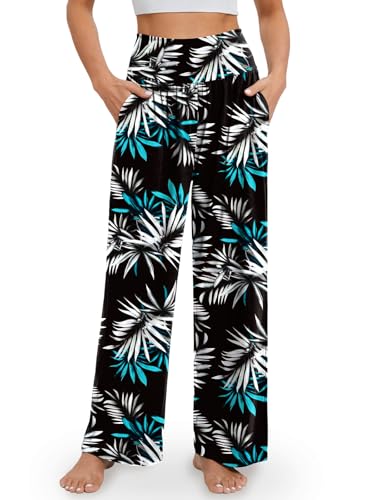 Image of Gracyoga Wide Leg Yoga Pants for Women Casual Loose Cozy Sweatpants High Waisted Lounge Pajama Flowy Pants With Pockets