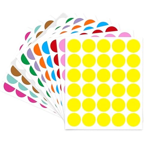 Yeachlaing 0.75 Inch Removable Color Code Dot Sticker Round Labels,Garage Sale Stickers Price Tags Label Blank Yard Sale Circle Dot Stickers Removable Writable Not Blurry (1650 Pack,11 Colors) Cover