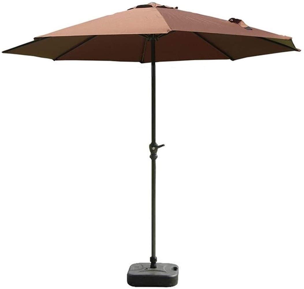 WDSOPK Outdoor Parasols 9Ft/2.7M Patio Umbrella - Market Table with Crank for Garden, Deck, Backyard and Pool Side(Brown-A)