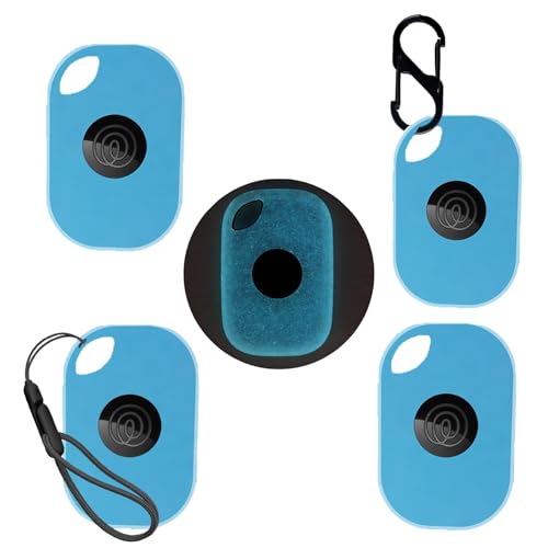 4pack Case for Tile by Life360 Pro (2024),Silicone Protective Cover(with Carabiner + Lanyard) Drop-Proof,Scratch-Proof,Shock-Proof,Protective Case for Tile Pro 2024 RE-61011?Fluorescent Blue