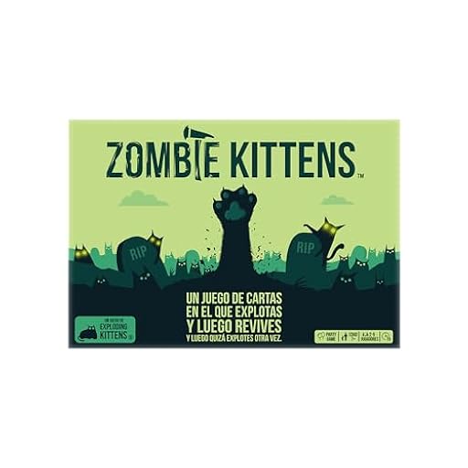 Exploding Kittens | Zombie Kittens | Juego de Cartas para los Amantes de los Gatos y Las Explosiones| A Partir de 7 Años | De 2 a 5 Jugadores | 15 Minutos por Partida | Español | Ya disponible en tu tienda friki favorita! En mundofriki.es!